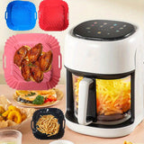 Revestimiento de Silicona Cuadrado Reutilizable de 9 Pulgadas para Freidora de Aire - Compatible con Hornos y Microondas de 6 a 9 Cuartos, Accesorio Esencial para Freidora de Aire, Inserto para Freidora de Aire