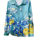 Camisa de mujer de manga larga monobotonada de moda