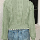 Franclia cardigan casual corto de punto con botones con forma de corazon para mujer, para otono/invierno