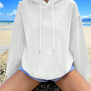 Ezwear sudadera holgada con capucha y estampado grafico cristiano "amar como jesus" con cara sonriente y texto para mujer