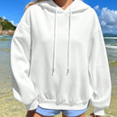 Ezwear sudadera holgada con capucha y estampado grafico cristiano "amar como jesus" con cara sonriente y texto para mujer