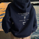 Dazy sudadera con capucha minimalista con estampado de letras para mujer, uso casual diario