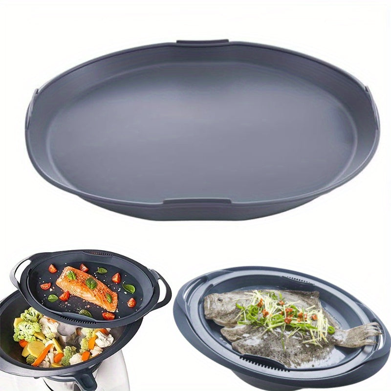 Bandja de vapor de silicona Thermomix - Resistente al calor, sartén antiadherente para pescado para Varoma, ideal para cocinar al vapor verduras y mariscos, accesorio de cocina | Bandja de cocción antiadherente | Material de silicona duradera, Bandja par