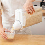 5 piezas de recipientes herméticos para alimentos de polipropileno, diseño cuadrado, ideales para arroz, cereales, nueces y harina, incluye 4 tazas medidoras con tapas, esenciales de cocina, seguridad alimentaria, almacenamiento de arroz