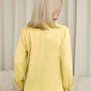 EMERY ROSE Blusa elegante de manga larga con cuello en V de unicolor para la oficina, primavera y verano