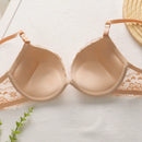 2 piezas de sujetadores con aros de encaje floral rojo/albaricoque con efecto push-up para mujer, ropa interior femenina con cierre trasero para busto/pecho pequeno, lenceria sexy y de unicolor para pechos pequenos, sosten de apoyo con tirantes