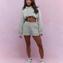 Missguided sudadera corta con capucha y corte caido en los hombros con dobladillo fruncido y cordones