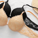 2 piezas de sujetadores con aros de encaje floral rojo/albaricoque con efecto push-up para mujer, ropa interior femenina con cierre trasero para busto/pecho pequeno, lenceria sexy y de unicolor para pechos pequenos, sosten de apoyo con tirantes
