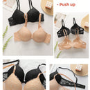 2 piezas de sujetadores con aros de encaje floral rojo/albaricoque con efecto push-up para mujer, ropa interior femenina con cierre trasero para busto/pecho pequeno, lenceria sexy y de unicolor para pechos pequenos, sosten de apoyo con tirantes