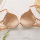 2 piezas de sujetadores con aros de encaje floral rojo/albaricoque con efecto push-up para mujer, ropa interior femenina con cierre trasero para busto/pecho pequeno, lenceria sexy y de unicolor para pechos pequenos, sosten de apoyo con tirantes