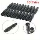 10 Pares de Conectores XLR DMX 3-Pines - Macho/Hembra Pasivo con Contactos Dorados para Señales de Audio y Iluminación Escénica - No Requiere Controlador de Potencia