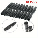10 Pares de Conectores XLR DMX 3-Pines - Macho/Hembra Pasivo con Contactos Dorados para Señales de Audio y Iluminación Escénica - No Requiere Controlador de Potencia
