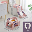 Asiento auxiliar para inodoro plegable con escalera y antideslizante, entrenador de baño seguro y cómodo, 1 unidad