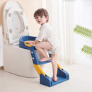 Asiento auxiliar para inodoro plegable con escalera y antideslizante, entrenador de baño seguro y cómodo, 1 unidad