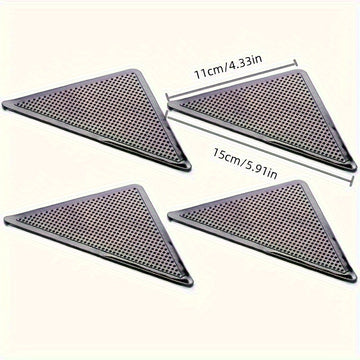 Juego de 8 Piezas de Fijadores para Alfombras Reutilizables y Lavables - Pegatinas Antideslizantes para Alfombras, Cinta Adhesiva Doble Cara, Garantizando una Decoración Estable en el Hogar