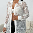 Camisa de malla con botones delanteros y hombros caidos