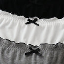 3 piezas/set de bragas informales para mujer con paneles de encaje y ribete acanalado tipo pantalon corto