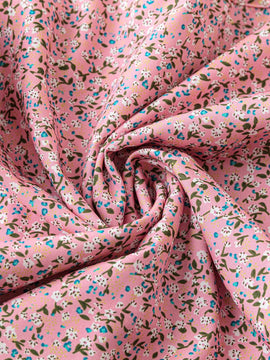 Blusa casual con mangas abullonadas y estampado floral para mujeres