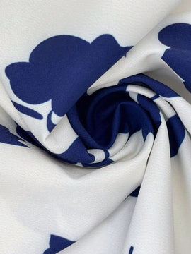 Camisa de trabajo de otono para mujeres maestras con estampado de porcelana azul y blanca