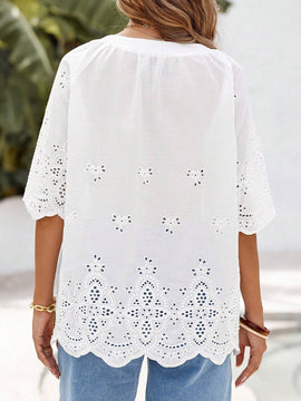 EMERY ROSE Camiseta basica de cuello redondo para mujer, atuendo informal de otono para el trabajo