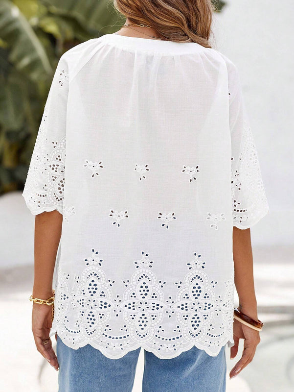 EMERY ROSE Camiseta basica de cuello redondo para mujer, atuendo informal de otono para el trabajo
