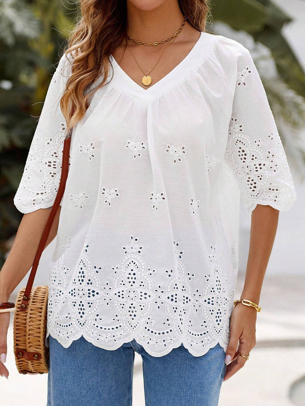 EMERY ROSE Camiseta basica de cuello redondo para mujer, atuendo informal de otono para el trabajo