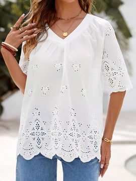 EMERY ROSE Camiseta basica de cuello redondo para mujer, atuendo informal de otono para el trabajo