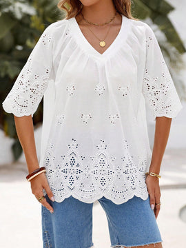 EMERY ROSE Camiseta basica de cuello redondo para mujer, atuendo informal de otono para el trabajo