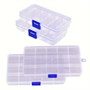 4pcs Cajas Organizadoras de Plástico de Estilo Clásico con Cierre de Hebilla - Almacenamiento Rectangular Multipropósito para Mesa para Joyería, Cuentas, Suministros de Manualidades - No Necesita Electricidad, Organizador de Escritorio|Diseño Clásico|Caj