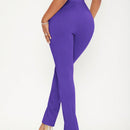 Sxy pantalones largos informales de unicolor con dobladillo dividido para mujeres