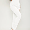 Sxy pantalones largos informales de unicolor con dobladillo dividido para mujeres