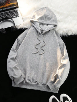Ezwear sudadera informal tipo streetwear con lema, con corte holgado, estampado negro y rosa, para mujer, otono invierno