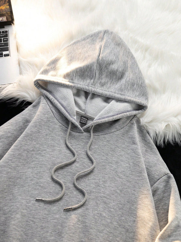 Ezwear sudadera informal tipo streetwear con lema, con corte holgado, estampado negro y rosa, para mujer, otono invierno