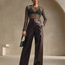 Anewsta pantalon cargo de pierna recta de moda moderno para mujer