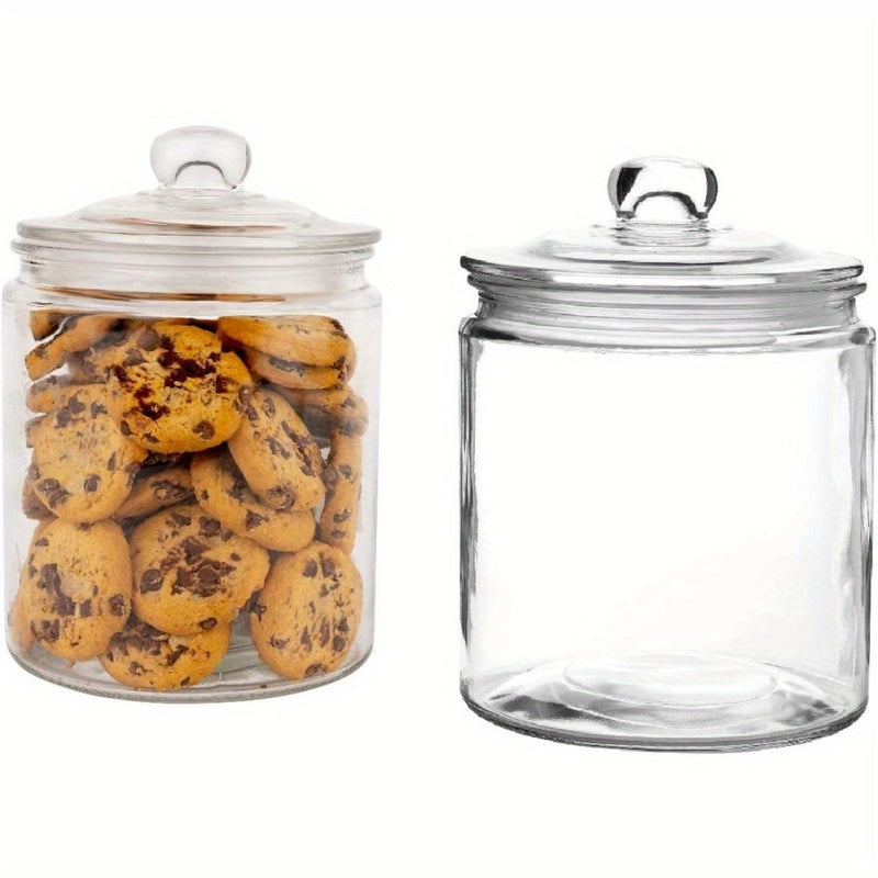 Tres Paquetes de 1L, Dos Paquetes de 2L, Tarros de vidrio sellados para harina, pasta, dulces, comida para perros, snacks, etc. | Tarros de almacenamiento de vidrio para cocina y despensa