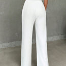 Pantalones casuales de mujer con cintura elastica de cordon y ajuste holgado con bolsillos inclinados