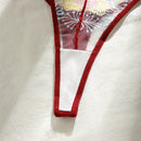 3 piezas conjunto de tangas sexys de tiro bajo bordados dulces