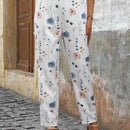 Lune pantalones de mujer casuales a rayas nauticas y entallados, para otono
