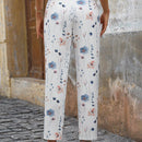 Lune pantalones de mujer casuales a rayas nauticas y entallados, para otono