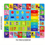 Alfombra de juego educativa ABC: Alfombra de animales del alfabeto suave antideslizante para la sala de juegos de los niños, adecuada para niños de 0 a 8 años, solo lavar a mano.