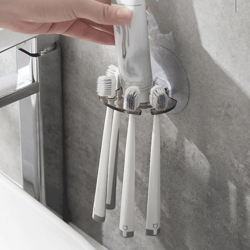 Soporte de Cepillo de Dientes y Pasta Dental de Fácil Instalación en Pared - Sin Necesidad de Taladrar, Organizador de Baño que Ahorra Espacio