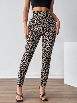 Pantalones casuales de traje negro de cintura alta para mujer con ajuste cenido y piernas anchas de 7-9cm