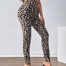 Pantalones casuales de traje negro de cintura alta para mujer con ajuste cenido y piernas anchas de 7-9cm
