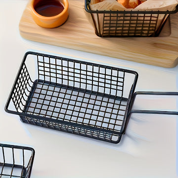 Cesta de bocadillos de acero inoxidable - 1 pieza, soporte creativo para papas fritas estilo americano, bandeja de servicio de alimentos de calidad duradera para restaurante para aperitivos, papas fritas, pollo frito