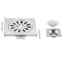 Desagüe de Piso Cuadrado de Acero Inoxidable con Control de Olores - Atrapapelos Multifuncional para Ducha, Accesorio Esencial para el Baño