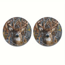 2pcs Posavasos Absorbentes para Portavasos de Coche con Camuflaje de Ciervo - EVA, Perfectos para Vehículos y Escritorio de Casa, Regalo Ideal para Cazadores