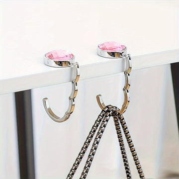 1pc Soporte de gancho de ropa ajustable para pared - Estilo casual portátil colapsible para colgar bolsos en mesas y mostradores, Material durable