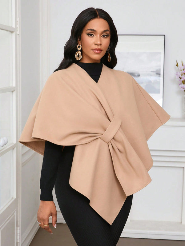 Lady poncho para mujer con diseno de drapeado en la cintura y lazo
