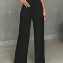 Pantalones casuales de mujer con cintura elastica de cordon y ajuste holgado con bolsillos inclinados