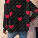 Essnce sueter de cardigan grueso y calido con patron de corazones verdes y blancos para mujer
